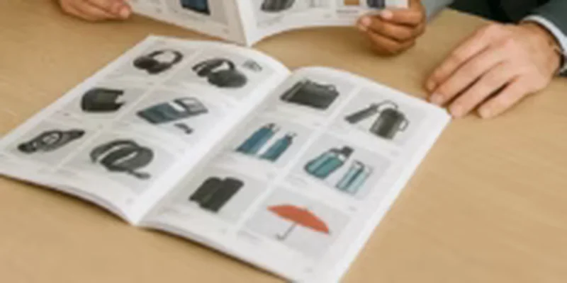 Business teams reviewing premium coated catalogs